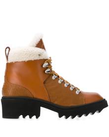 Chloé - Bella mountain ankle boots - women - Sheep Skin/Shearling/Rubber - 36 - Brown
