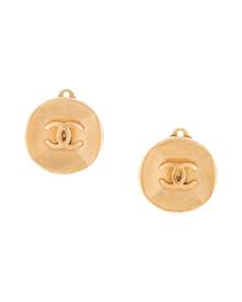 CHANEL Pre-Owned 1996 CC Button Clip-On Earrings - Black for Women