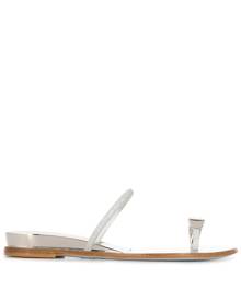 Casadei - crystal embellished sandals - women - Leather/glass/Metallized Polyester - 36, 36.5, 37, 37.5, 38, 38.5, 39, 41 - SILV
