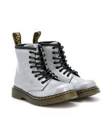 Dr. Martens Kids - glitter ankle boots - kids - Polyester/Polyurethane/Rubber - 19 - SILVER