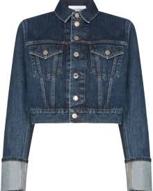 Helmut Lang - Fem Little Trucker cropped denim jacket - women - Cotton - M - Blue