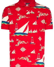 Polo Ralph Lauren - Boat print polo shirt - men - Cotton - XS - Red