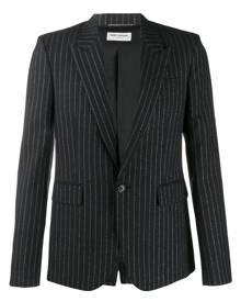 Saint Laurent - metallic stripes blazer - men - Polyester/Wool/Silk/Metallized Polyester - 48, 50, 44, 46, 52, 54 - Black