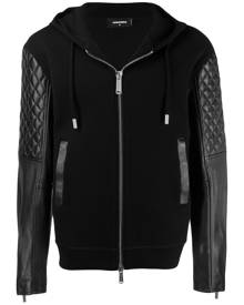 Dsquared2 - zipped hooded jacket - men - Viscose/Spandex/Elastane/Polyurethane/Cotton - L, M, XL - Black