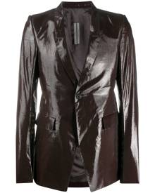 Rick Owens - shimmer tailored blazer - men - Silk/Cupro/Viscose/Metallic Fibre - 46, 48 - Brown