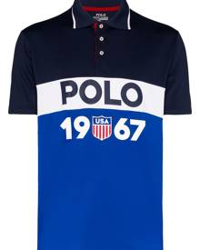 Polo Ralph Lauren - colour-blocked logo-print polo shirt - men - Polyester/Spandex/Elastane - XS - Blue