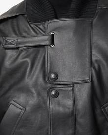 GR-Uniforma - faux leather bomber jacket - men - Polyester/Polyurethane/Merino - M - Black