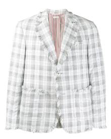 Thom Browne - seersucker tweed blazer jacket - men - Polyamide/Cotton - 2, 1 - Grey