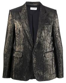 Saint Laurent - jacquard-effect single-breasted blazer - men - Silk/Cotton/Acetate/Metallic Fibre - 48, 54, 50, 52 - GOLD