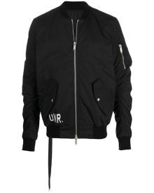 UNRAVEL PROJECT - logo-print bomber jacket - men - Polyamide/Polyester/Polyurethane/Viscose - 46, 48, 52 - Black