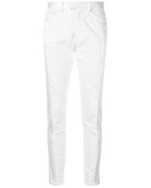 Undercover - distressed slim fit trousers - women - Polyester/Cotton - 2 - White Undercover - distressed slim fit trousers - women - Polyester/Cotton - 2 - White
