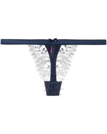 Maison Close - mini lace detail thong - women - Polyester/Spandex/Elastane - XL - Blue Maison Close - mini lace detail thong - women - Polyester/Spandex/Elastane - XL - Blue
