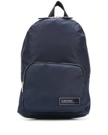 Calvin Klein - logo plaque backpack - men - Nylon/Polyurethane - One Size - Blue Calvin Klein - logo plaque backpack - men - Nylon/Polyurethane - One Size - Blue