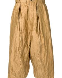 Forme D’expression - tailored sarouel pants - unisex - Silk/Cotton/metal - XS - Brown