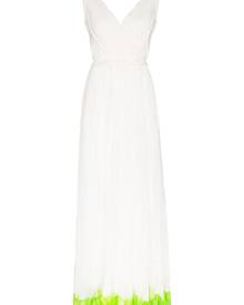 Vika Gazinskaya - contrast-hem pleated gown - women - Silk/Cotton - 34 - White Vika Gazinskaya - contrast-hem pleated gown - women - Silk/Cotton - 34 - White