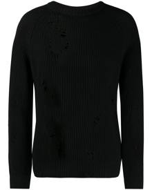 Laneus - distressed knit jumper - men - Cotton/Polyamide - 46 - Black