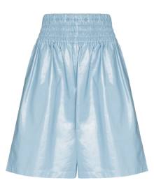 Bottega Veneta - knee-length shiny leather shorts - women - Leather - 38, 40 - Blue Bottega Veneta - knee-length shiny leather shorts - women - Leather - 38, 40 - Blue
