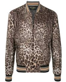 Dolce & Gabbana - leopard-print bomber jacket - men - Polyester - 56, 58, 60 - Brown