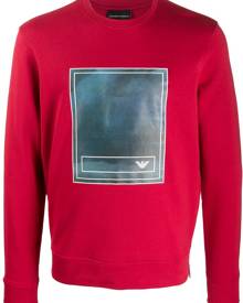 Emporio Armani - photo print sweatshirt - men - Cotton - XXL - Red