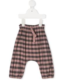 Message In The Bottle - checked drop crotch trousers - kids - Cotton/Elastane - 6 mth, 18 mth - Black