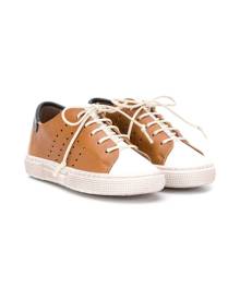 Pèpè - panelled lace-up sneakers - kids - Leather/Rubber - 26, 27, 29, 30, 31, 33, 34, 36 - Brown