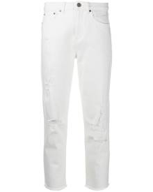 Michael Michael Kors - cropped ripped jeans - women - Cotton/Spandex/Elastane - 0, 4, 6, 2 - White