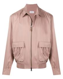 Brioni - point-collar bomber jacket - men - Silk - M, L, XL, XXL - PINK