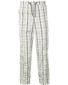 Pleasures - checked track trousers - men - Polyester - M - White