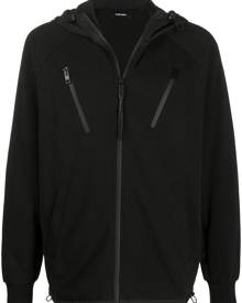 Diesel - S-Runner zipped hooded jacket - men - Cotton/Polyester - XS, S, M, L, XL, XXL - Black