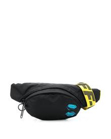 Off-White - patch detail nylon belt bag - men - Polyamide/Polyester - One Size - Black