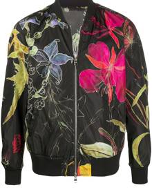 Alexander McQueen - floral print bomber jacket - men - Polyamide - 48, 52 - Black