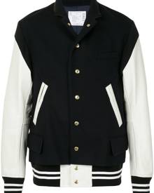 Sacai - stand-collar varsity jacket - men - Wool - 3 - Blue