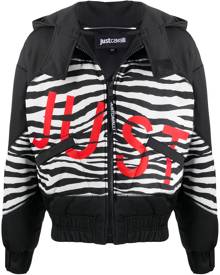 Just Cavalli - zebra print bomber jacket - men - Polyester - 44, 48, 50, 52 - Black