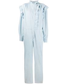 Isabel Marant Étoile - ruffled cotton boiler suit - women - Cotton - 40, 36, 38, 34 - Blue