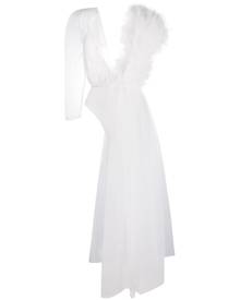 Alchemy - V-neck ruffled tulle blouse - women - Polyamide/Polyester - XS, M, L - White