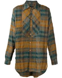 Uma Wang - plaid print crinkled effect shirt - men - Viscose/Virgin Wool - S - Blue Uma Wang - plaid print crinkled effect shirt - men - Viscose/Virgin Wool - S - Blue