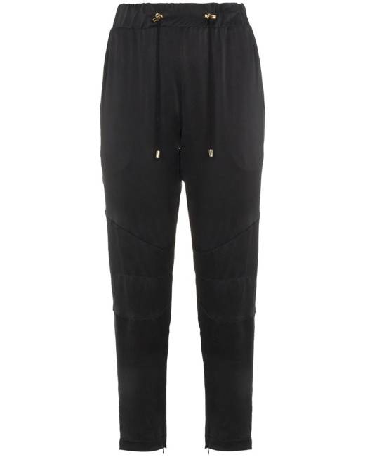 BALMAIN Button-embellished cotton-jersey wide-leg track pants