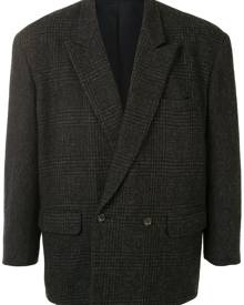 Comme Des Garçons Pre-Owned - tweed glen check blazer - men - Wool - M - Grey