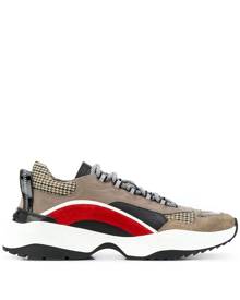 Dsquared2 - panelled low-top sneakers - men - Calf Leather/Cotton/ViscosePVC - 42, 43, 44, 41, 43.5, 40, 45 - Brown