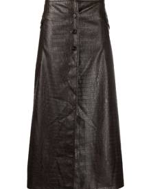 Soulland - Cilla button-up skirt - women - Polyurethane/Viscose - 34, 36 - Brown Soulland - Cilla button-up skirt - women - Polyurethane/Viscose - 34, 36 - Brown