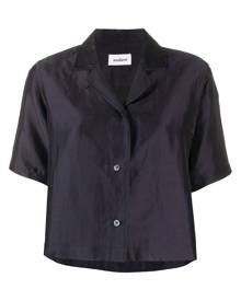 Soulland - Cleo cropped shirt - women - Linen/Flax/Rayon - 34, 36, 38, 40 - Blue Soulland - Cleo cropped shirt - women - Linen/Flax/Rayon - 34, 36, 38, 40 - Blue