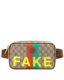 Gucci - Fake print belt bag - men - Cotton/Leather/Canvas - 85, 90, 100, 95 - Neutrals