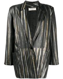 A.N.G.E.L.O. Vintage Cult - 1980s metallic-striped blazer - women - Leather/Viscose - 38 - Black