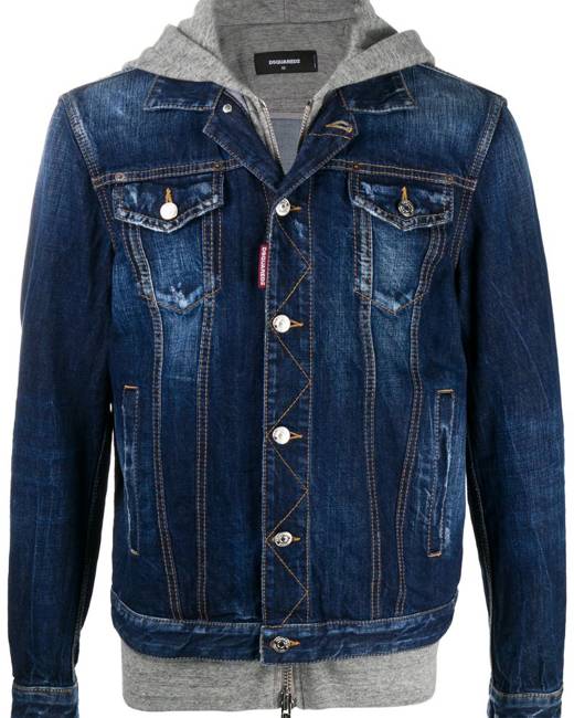 Denim jacket Dsquared2 - GenesinlifeShops Liberia - Kids logo-embroidered  contrast-trim polo shirt Blu
