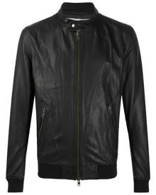 S.W.O.R.D 6.6.44 - band collar bomber jacket - men - Leather/Polyester - 48, 52 - Black