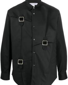 Comme Des Garçons Shirt - buckle-detail patchwork shirt - men - Cotton - S - Black