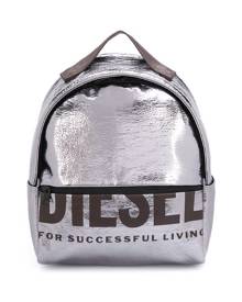 Diesel - F-Bold metallic backpack - women - Polyester/Polyurethane/Zinc - One Size - SILVER