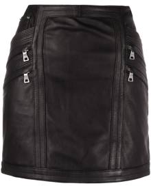 Manokhi - biker mini skirt - women - Leather/Polyester/Viscose - XS, M, L - Black