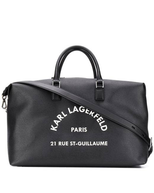Karl Lagerfeld, Rue St-guillaume Metal Nylon Tote Bag, Woman, Black, Size: One Size
