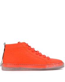 Hide&Jack - clear sole high-top sneakers - unisex - Leather/Rubber - 36, 37, 38, 40, 41 - ORANGE